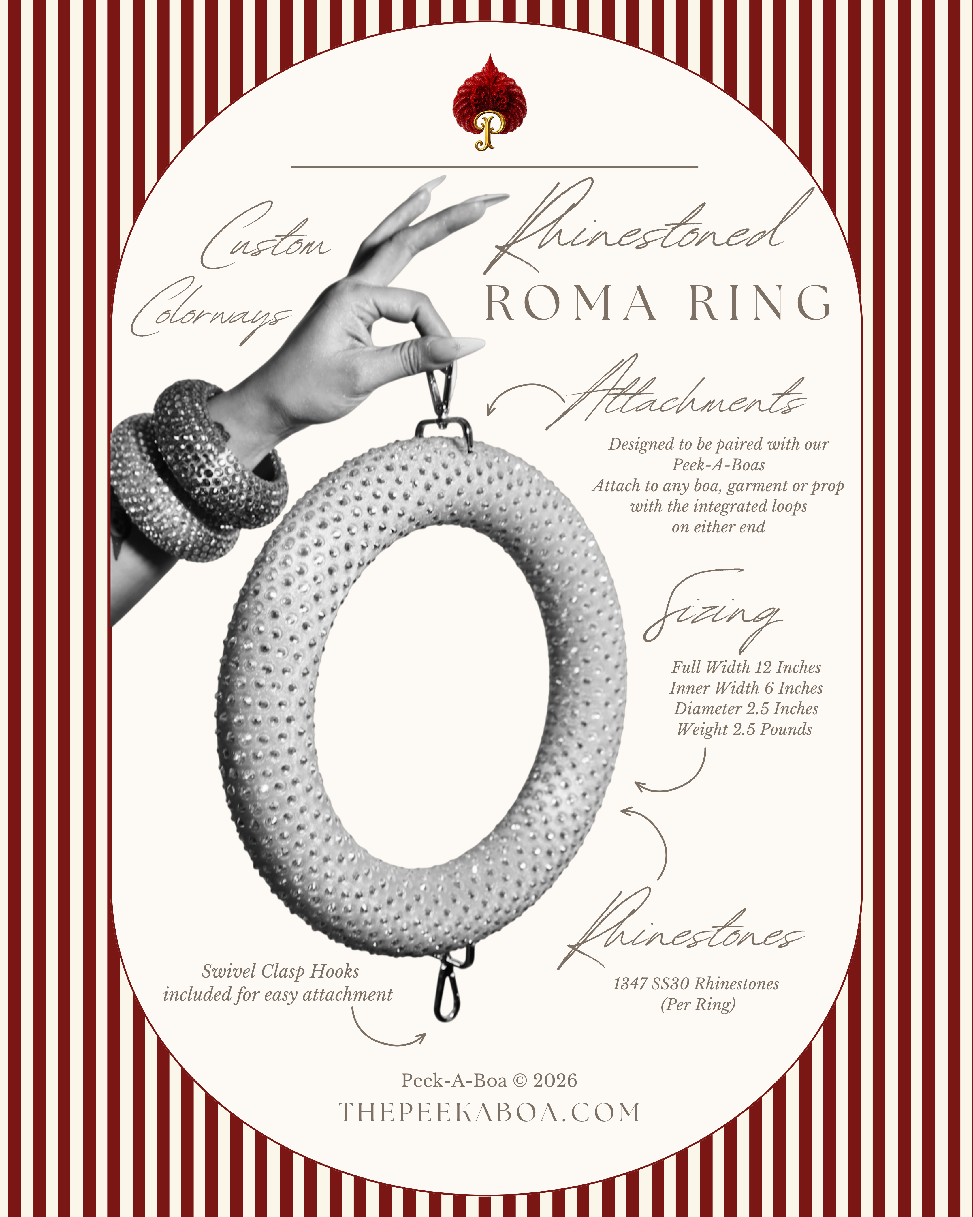 Rhinestoned Roma Ring
